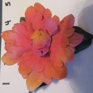 Orange and Pink Ceramic Rose