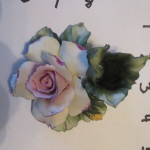 White and Purple Ceramic Rose
