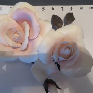 Two White Ceramic Roses