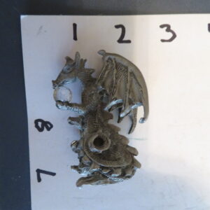 Pewter Dragon with Glass Orb Sculpture