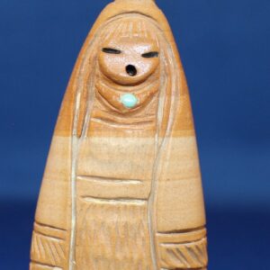 Girl with Basket on her Head Zuni Fetish Carving