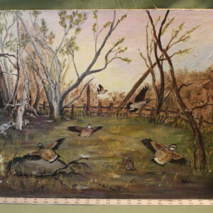 Painting of Quail Raising with hunting dog