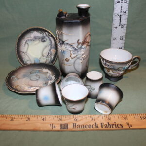 Decorative Dragon Teapot and Cups