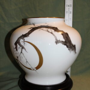 Cherry Blossom and Moon Vintage OAC Okura Vase