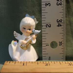 Bone China Cherub with Blue Bird Figurine