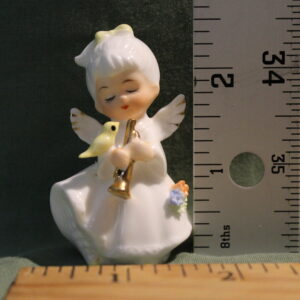 Bone China Angel with Light Yellow Bird and Bell