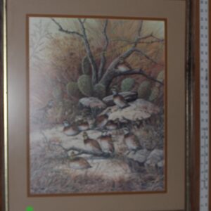 Quails on a Desert Scene by JW Thasher