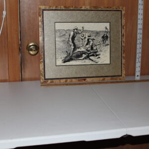 Cowboys Catching a Cow on the Plains Painting