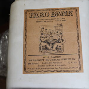 HAAS BROTHERS 1975 FARO BANK DECANTER EMPTY