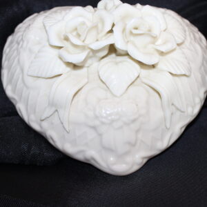Ceramic Heart Shaped Container with Roses
