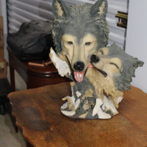 Pair of Wolves Sculpture