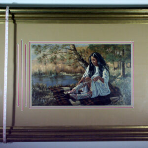 Alawa-sto-we-ches Tying Her Boots by Penni Anne Cross